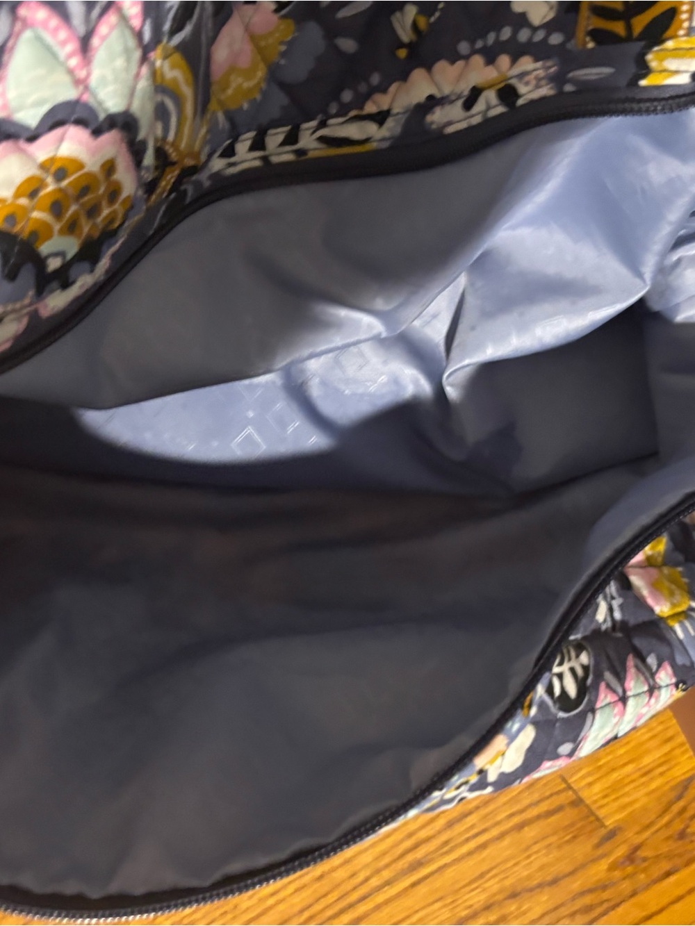 Vera Bradley Quilted Floral Duffle Weekender Bag in Navy - Picture 11 of 11